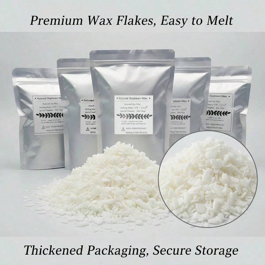 100% 天然大豆蜡蜡烛制作材料包，手工 DIY 蜡烛工艺套装，男女通用，纯大豆蜡和烛芯，大豆蜡香薰蜡烛 DIY