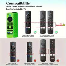 1pc Glow-In-The-Dark Silicone Remote Case For 2023 Fire TV Stick 4K Max 2nd/Fir TV Omni Series/FireTV 4-Series Remote,/Insignia Fire TV 6.2Inch Remote Cover With Lanyard - Multicolor - View 7