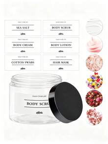 6 Bottles 500ml Thick Brown Shampoo, Body Wash, Conditioner Refill Set + Sea Salt, Body Scrub, Hair Mask Individual Packaging - Clear - View 5