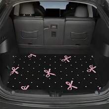 1pc/4pcs Car Floor Mats, Car Trunk Mat, Car Trunk Protector Mat, Pink Bow Polka Dot Pattern, Suitable For Sedans Or Crossover Vehicles, Easy Maintenance And Gift Idea, Also Fit For Off-Road Vehicles And Styles, Car Interior Upgrade, Decorative Floor Mats, Fashionable Car Mats, Durable Car Mats, Easy Clean Mats, All-Weather Mats, Off-Road Users, Car Enthusiasts - Multicolor - View 14