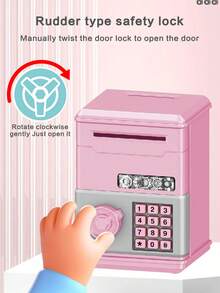 儿童ATM存钱罐，机械解锁，密码解锁，创意收纳盒，幼儿园儿童生日礼物玩具，钥匙收纳柜（非电子产品） - 彩色 - 查看 5