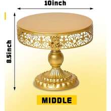 3 Packs Round Gold Cake Stand, Dessert Table Display Set, Candy Fruite Cupcake Pastry Plate For Wedding, Birthday, Company Party Celebration - Vàng - Xem 13