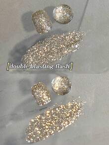 MISS SHAKA 10毫升Y2K指甲闪粉凝胶指甲油，超闪亮铂金亮片，高端潮流反光水钻美甲用品，圣诞美甲 - 彩色 - 查看 16