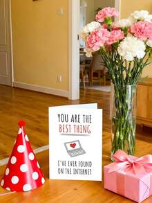 送给男友的周年纪念卡 | 送给男士/伴侣/情侣的趣味生日卡 | 情人节贺卡 | 送给老公的浪漫礼物 - 含信封 | 你是互联网上最棒的东西 - 1张