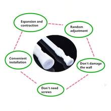 Varillas de tensin, paquete de 4, 15.28 pulgadas, barras de acero con resorte ajustables para armario, barra de cortina de tensin, barra de ducha de ancho extensible - Blanco + 15.7-28 inches - Ver 5