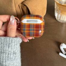 Plaid Bear Wrist Strap Compatible With Airpods Pro 3, 4 Wireless Bluetooth, Compatible With Apple 1/2, Soft Case For New Pro 2, Anti-Drop Protective Cover - Brown - View 3