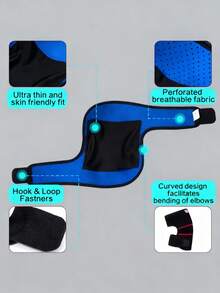 1 Pc-Adjustable Compression Elbow Brace, Two-Way Cross Fixed Elbow Support, Sports Arm Brace For Tennis, Golf, Badminton, Weightlifting, Daily Fitness, Basketball - Black - View 9