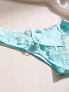 6条装女士冰丝无缝丁字裤性感V腰蕾丝拼接舒适透气运动内衣 - 彩色 - 查看 10