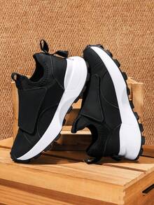 Giày thể thao nam thời trang thường ngày màu trắng đa năng, giày thể thao đế dày - màu đen - Xem 5