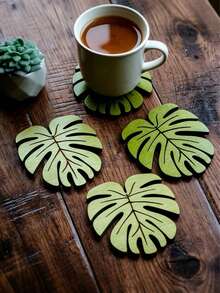 6件套竹制杯垫，天然木纹杯垫，隔热杯垫，防滑餐垫，圣诞节最佳选择，感恩节完美礼物 - 彩色 - 查看 3