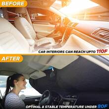 Windshield Sunshade | Improved, Innovative Technology For Maximum Light Transmission (2025) | Foldable Sunshade Keeps Your Vehicle Cool | Essential Car Accessory | Small (150 X 74 Cm) - 銀色 - 查看 5