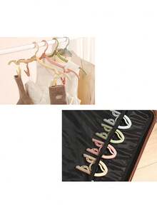 1/12 Pack Of Multi-Color Folding Clothes Hangers, Foldable Travel Clothes Hangers, Portable And Space-Saving Plastic Clothes Racks, Non-Slip And Space-Saving Travel Clothes Hangers With Smooth Surface And Non-Slip Design, Suitable For Travel, Business Trips And Home Use - Ideal For Hanging Underwear And Socks. - Multicolor - View 10