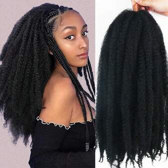 FULCRUM 10/16/18/24/30 英寸马利扭结辫发非洲式卷发扭结钩针假发合成黑色马利接发，适合女性