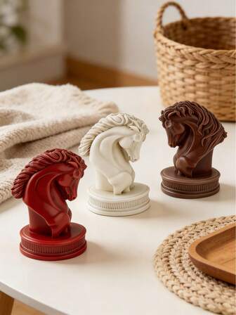 可重复使用的硅胶马头蜡烛模具，耐热且高弹性，用途广泛——可用于制作蜡烛、石膏/绘画、减压玩具、摄影背景、家居装饰、节日礼物、手工工艺品，易于清洁和重复使用。