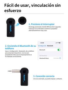 Mini receptor de Audio con Bluetooth 5,0, Receptor Bluetooth auxiliar para coche,adaptador inalámbrico de manos libres, estéreo, AUX, USB, para PC, auriculares, Coche, receptor estéreo manos libres para teléfono móvil. - Negro - Ver 10