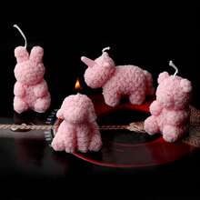 Molde de silicona con 4 estilos de oso, conejo y unicornio con textura de rosa para el Día de San Valentín - Herramienta duradera y de fácil desmoldeo para manualidades con velas, yeso, resina y arcilla como regalo del Día de San Valentín y decoración del hogar - Blanco - Ver 10