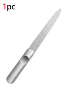 5pcs Stainless Steel Double-Sided Nail File Set, Ergonomic Handle, Pointed Nail Polishing Tools, Nail Buffers, Suitable For Nail Shaping, Polishing, Salon And Home Use, Great For Pedicure And Manicure - Silver - View 11
