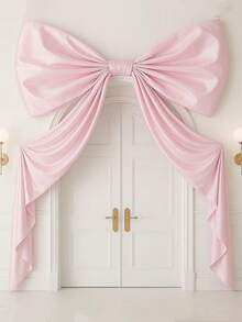 1pc Extra Large Elegant Satin Bow Decor - Giant Wedding, Birthday, Party Backdrop, Christmas Tree Ornament - Light Pink/Soft Pink/Lavender, No Electricity Required - Multicolor - View 11