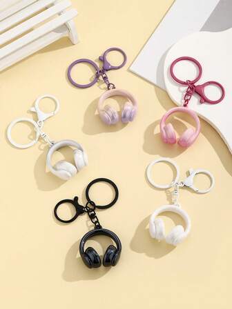 Nuevo llavero de auriculares 3D realista hecho a mano, 1 pieza de llavero de pendiente de auriculares lindos, regalo creativo para días festivos, adecuado para uso diario, regalo para amigos