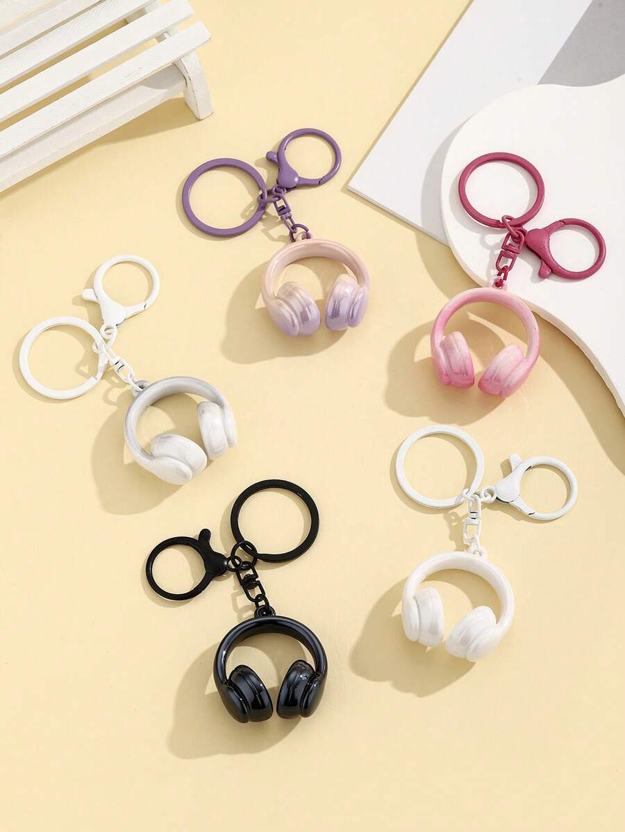 New Handmade DIY Realistic 3D Earphone Keychain, 1pc Cute Earphone Pendant Keychain, Creative Gift For Holidays, Suitable For Daily Use, Gift For Friends - Multicolor - View 1