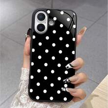 黑色底白色波点亮面手机壳，兼容苹果 11/11 Pro/11 Pro Max、12/12 Pro/12 Pro Max、13/13 Pro/13 Pro Max、14/14 Pro/14 Pro Max、15/15 Pro/15 Pro Max、16/16 Pro/16 Pro Max、17/17 Pro/17 Pro Max 以及三星 Galaxy S21/S21+/S21 Ultra、Galaxy S22/S22+/S22 Ultra、Galaxy S23/S23+/S23 Ultra。 - 黑色 - 查看 4