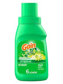 Detergente líquido para ropa Gain + Aroma Boost, aroma original, 6 cargas, 10 onzas líquidas, compatible con lavadoras de alta eficiencia, paquete de 12 - Verde - Ver 2