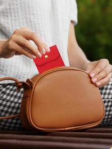 5pcs White Pink Leather Jewelry Pouches With Snap Closure Jewelry Storage Bag, Jewelry Organization Bag, Travel Partner, Necklace Organization Bag - Jewelry Storage Bag - View 7