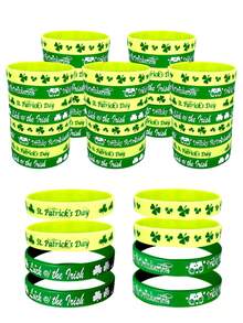 8pcs/4pcs St. Patrick's Day Bracelets, Clover Rubber Bracelets, St. Patrick's Day Party Favor Set, Silicone St. Patrick's Day Wristbands, Colorful Silicone Bracelet Set, Gift Bag, Filler, Green Irish Wristbands, St. Patrick's Day Accessory Gifts, Irish Wristbands, St. Patrick's Day Jewelry, Party Favors, Accessories And Decorations - Multicolor - View 8