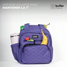 Lonchera Termica para Mujer y Hombre - Bolsa de Almuerzo Gran Capacidad - Loncheras para Adultos con Asas y Correa - Multiples Compartimentos - Uso tipo Bolso o Mochila - Morada - Rosa - Ver 7