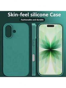 适用于三星 Galaxy S25 Ultra 和 13/16 Pro Max/11 的液态硅胶手机壳，兼容 A06/A16/A26/A36/A56/A15/A35/A55 以及 13/16 Pro Max/11 - 墨綠色 - 查看 5