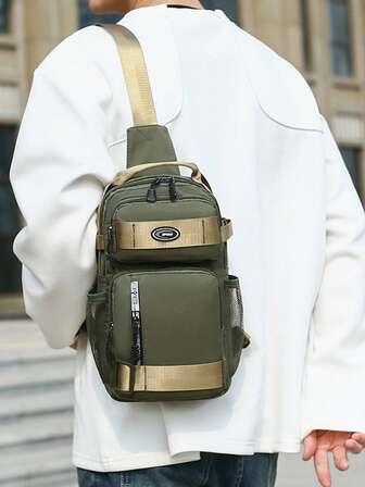 New Large Capacity Men's Chest Bag Multi-Function Diagonal Bag Large Capacity Oxford Cloth Handbag Travel Backpack