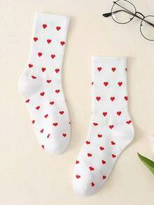 Heart Pattern Crew Socks, Fall Socks - Nhiều màu 2 - Xem 2