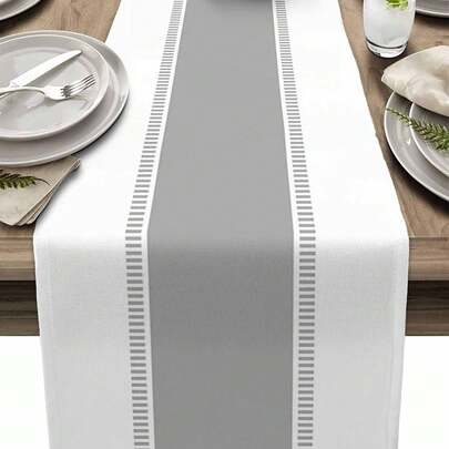 1 szt. lniany bieżnik sezonowy, szary bieżnik barowy, świeża dekoracja stołu na przyjęcie restauracyjne na wiosnę/lato, odpowiedni do jadalni i restauracji, artykuły gospodarstwa domowego