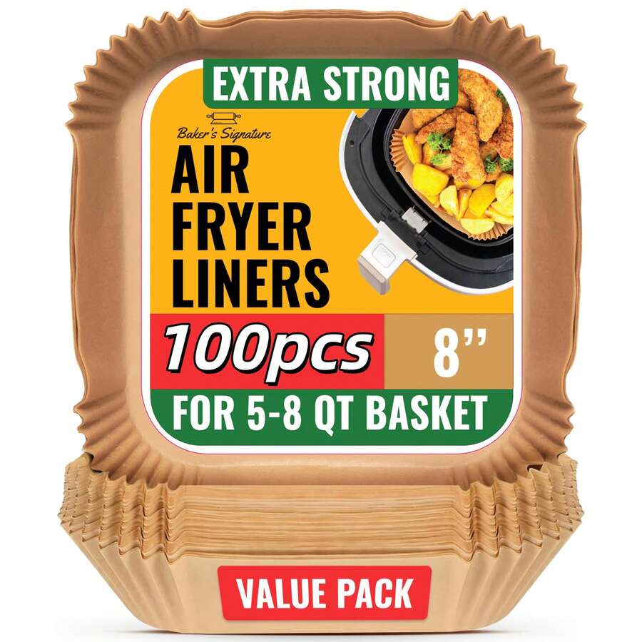 100pcs Air Fryer, Paper Air Fryer Liner, Paper Basket Bowl, Homemade Sweets, Family Gatherings, Party Events, Kitchen And Bakery, Baking Pan, Oven Accessories, Baking Tools, Kitchen Gadgets, Kitchen Accessories Back To School - quảng trường - Xem 1