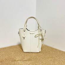 Tas Tote Mini Putih untuk Wanita, Tas Tangan Ringan dengan Kantong Kosmetik, Cocok untuk Perjalanan Sehari-hari untuk Membawa Dompet, Ponsel, dan Lainnya - Krem - View 14