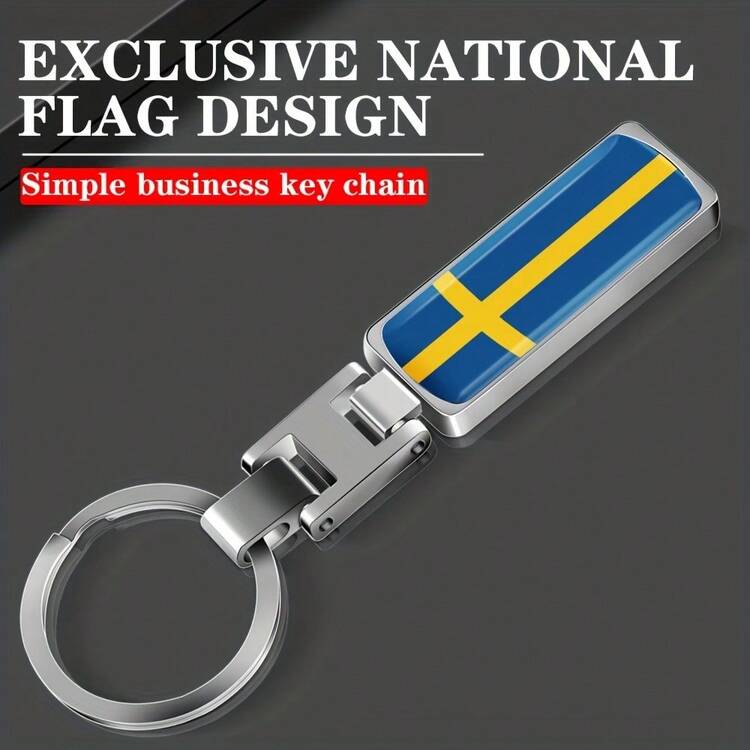 3D Metal Sweden Flag Logo Car Accessories Keychain, Gift - Multicolor - View 7
