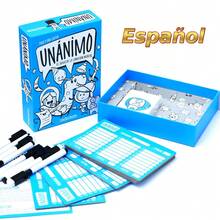 Unanimo 卡牌游戏。Unanimo 是一款以心理默契为核心的棋盘游戏。西班牙语版卡牌游戏白板计分板。 - 黑色 - 查看 9