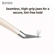 1/4pcs Milky White Eyelash Curler Tweezers False Eyelash Extension Tools Set, Gold Feather Clip, Professional Eyelash Makeup Tools - Multicolor - View 2