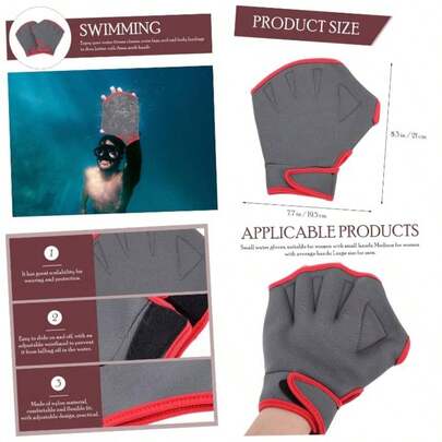 Guantes de natacin Aletas Natacion Aletas para Natacion Guantes de Surf Guantes acuticos Guantes palmeados Cubierta de la Mano de natacin Aletas de natacin Nylon