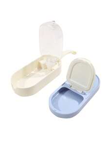 1 pezzo Bottiglia d'acqua portatile per cani 2 in 1 con contenitore per cibo, ciotola per acqua e cibo per animali domestici a prova di perdite per viaggi, passeggiate, escursioni, attività all'aperto, leggero alimentatore per animali domestici adatto per cani e gatti di piccola e media taglia - Multicolore - Visualizzare 8