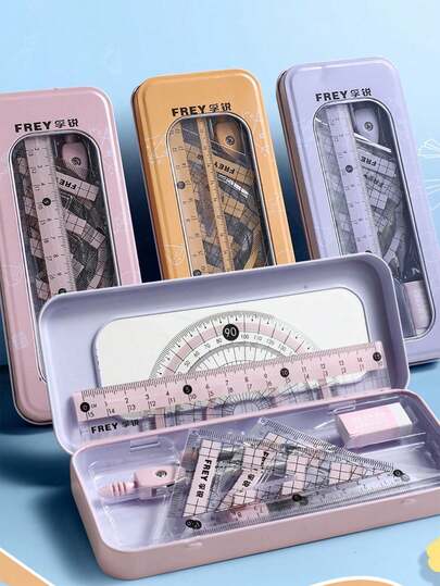 1 Set Ruler With Protractor, Suitable For Teaching And Student Gifts