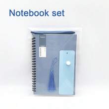 A5 Spiral Notebook Set (Notebook + Pen + Bookmark + Tassel + Waterproof Bag) 80 Sheets, Durable Soft Cover, Lined, Suitable For Students, Office And Professionals