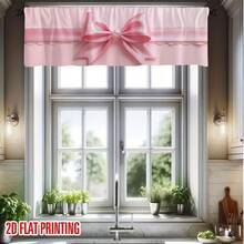 1pc Pink Bow Lace Design Valance Curtain - 2D Flat Printing, Easy To Install, Semi-Sheer Polyester, Rod Pocket, Perfect For Bedroom, Kitchen, Living Room & Office Decor, Party, Room Decoration, Curtains For Living Room ZXL - 款式5 - 查看 2