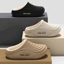 Warm Long Plush Waterproof Eva Indoor Slippers Women 2025 Winter Soft Thick Bottom Non Slip Home Slippers Couple's Furry Slides - Khaki - View 4