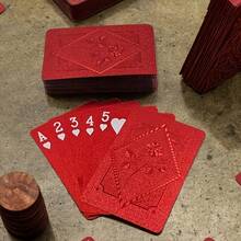 A Rose-Patterned PVC Playing Card Set - Durable, High-Grade Plastic Playing Cards, Waterproof, Long-Lasting, Stylish And Elegant, Suitable For Ramadan, Valentine's Day, New Year, Chinese New Year, Beer Festival - Universal Card Game, Party Game Gift. - Multicolor - View 6