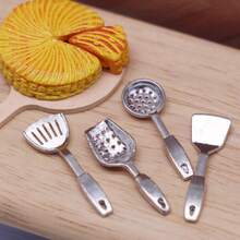 Dollhouse Mini Pot Shovel Soup Spoon Kitchen Set Miniature Kitchen Scene Prop Model - Silver - View 9