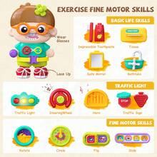NewBandMo 54-IN-1 Montessori Busy Board Toys For Toddler 1-3, Educational Sensory Board Toys For 1+ Year Old, Fine Motor Skills Learning Baby Toys For 6 Months, - Đỏ - Xem 4