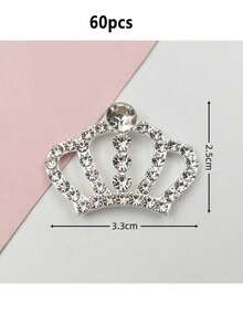 60/30 piezas Decoración de corona de cristal - Suministros de artesanía para hacer joyas - Decoración con forma de corona plana - Multicolor - Ver 13