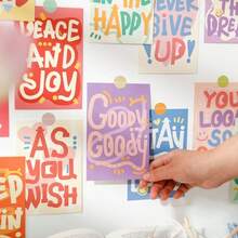 30/60pcs Poster Wall Stickers, Postcards, Maintain Love English Poster Cards, Wall Decor Cards, Photo Frames, Canvas Decoration For Classroom, Dormitory, Atmosphere Stickers - Multicolor - View 3