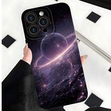 2026 nueva funda de teléfono esmerilada, funda de teléfono con impresión de galaxia y planeta para iPhone 17 14 13 12 11 Pro Max, funda de protección para teléfono  Galaxy S23 S22 S21 Ultra, regalo de funda de pareja para novio y novia, presente de vacaciones - Negro - Ver 3